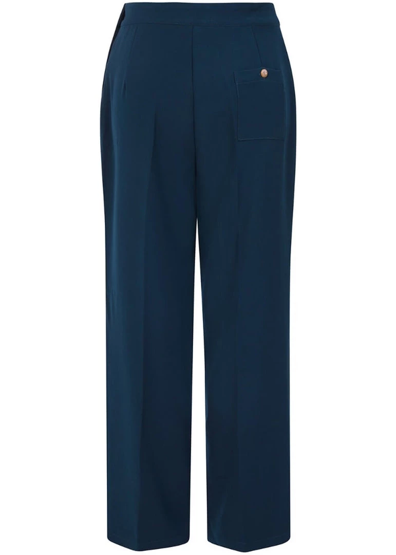 Hell Bunny Ginger 40's Swing Trosuers Petrol Blue New In