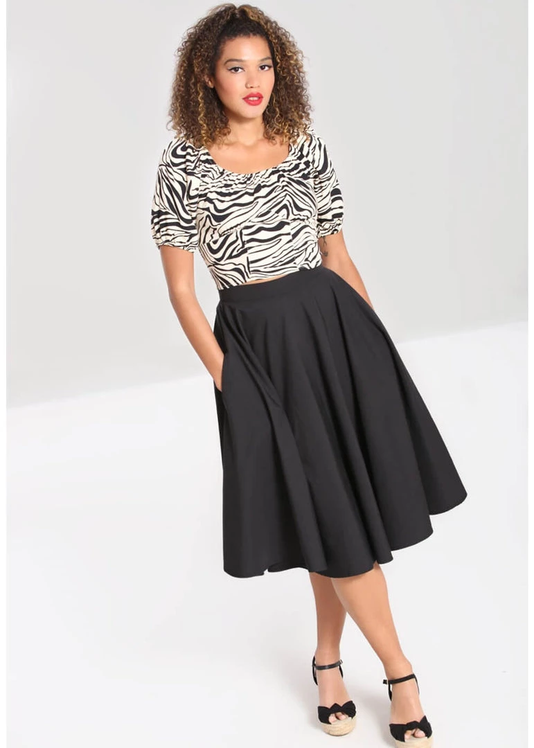 New In Hell Bunny Abi 50's Swing Skirt Black