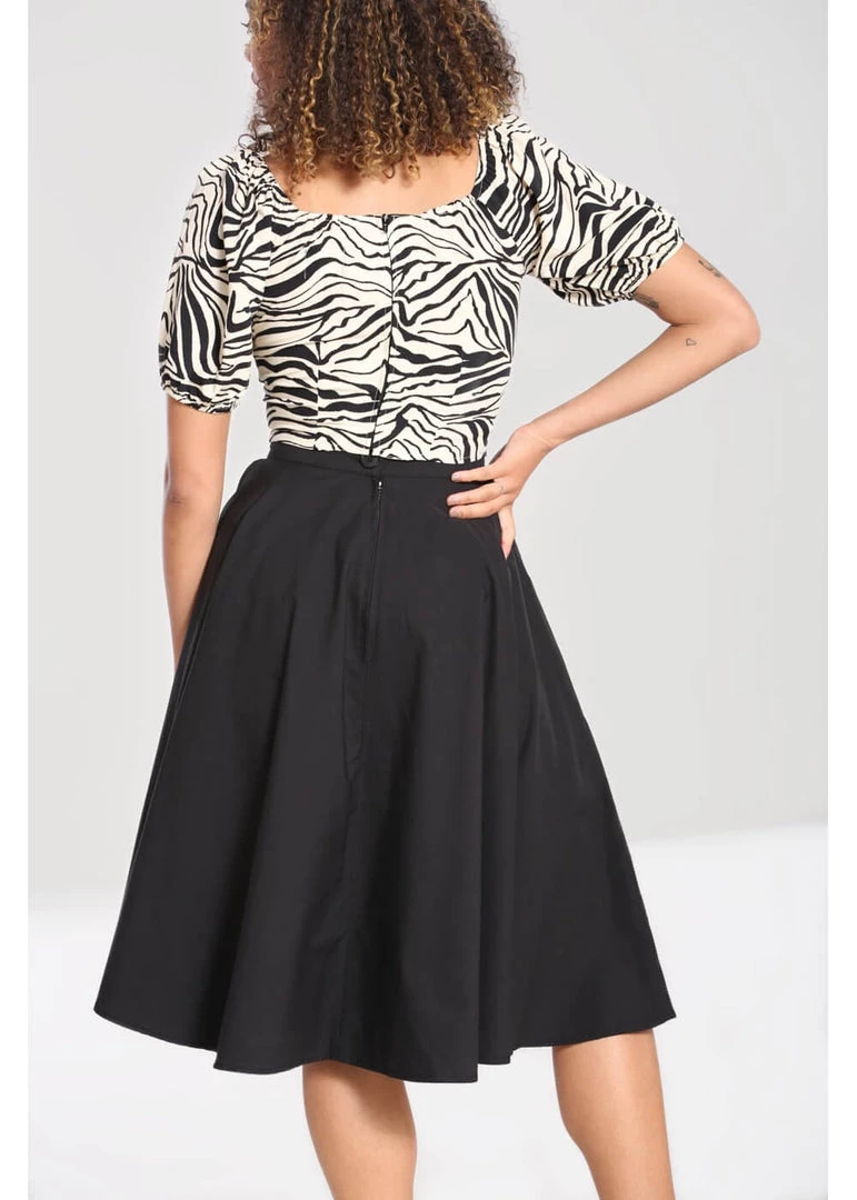 New In Hell Bunny Abi 50's Swing Skirt Black