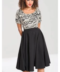 New In Hell Bunny Abi 50's Swing Skirt Black