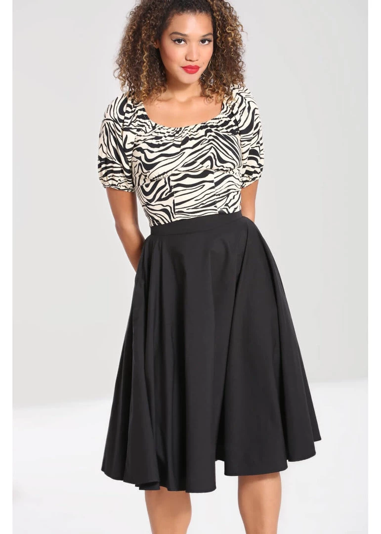 New In Hell Bunny Abi 50's Swing Skirt Black