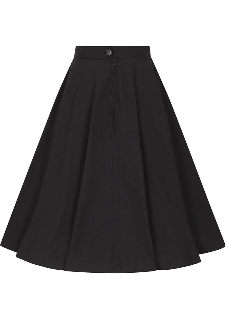 New In Hell Bunny Abi 50's Swing Skirt Black