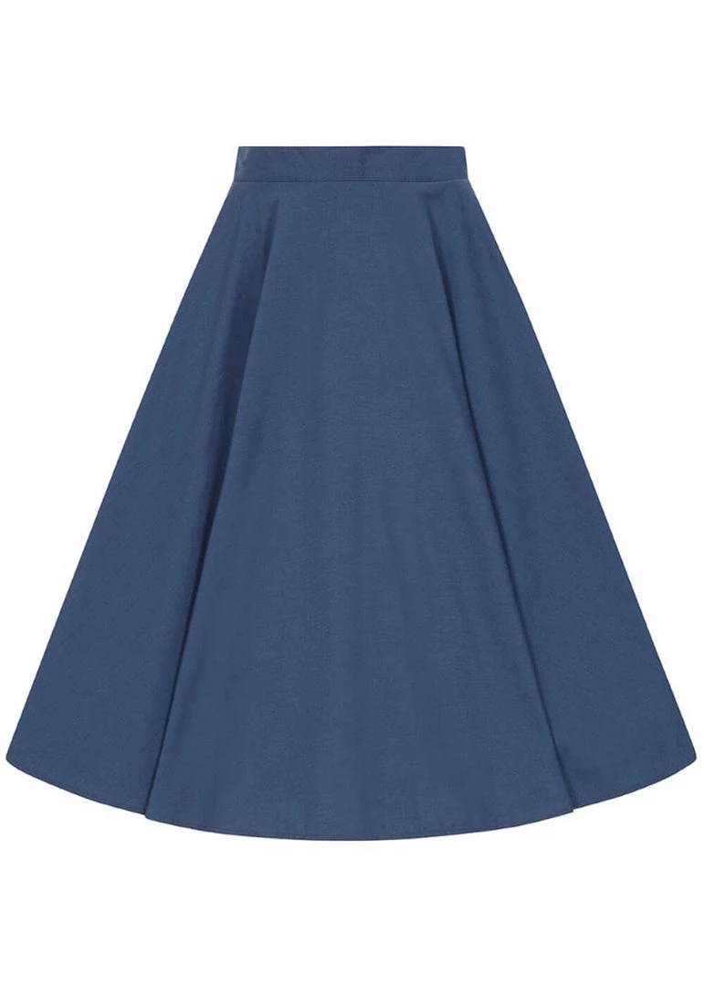 Hell Bunny Abi 50's Swing Skirt Navy