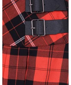 Hell Bunny Clementine Tartan 60's Mini Skirt Orange