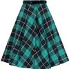 New In Hell Bunny Beryl Tartan 50's Swing Skirt Green
