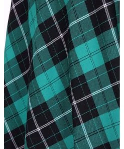 New In Hell Bunny Beryl Tartan 50's Swing Skirt Green