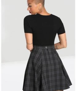 Hell Bunny Gail 50's Skater Skirt Grey