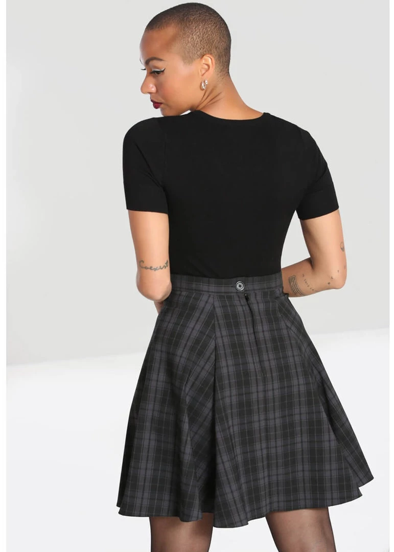 Hell Bunny Gail 50's Skater Skirt Grey