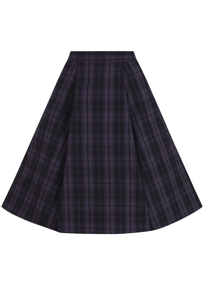 Hell Bunny Gail 50's Skater Skirt Grey