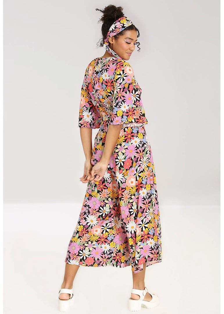 Hell Bunny Nadine 60's Jumpsuit Multi Colour