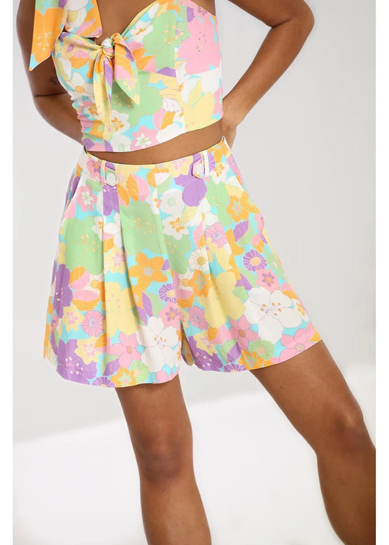 Hell Bunny Florette 60's Shorts In Multi