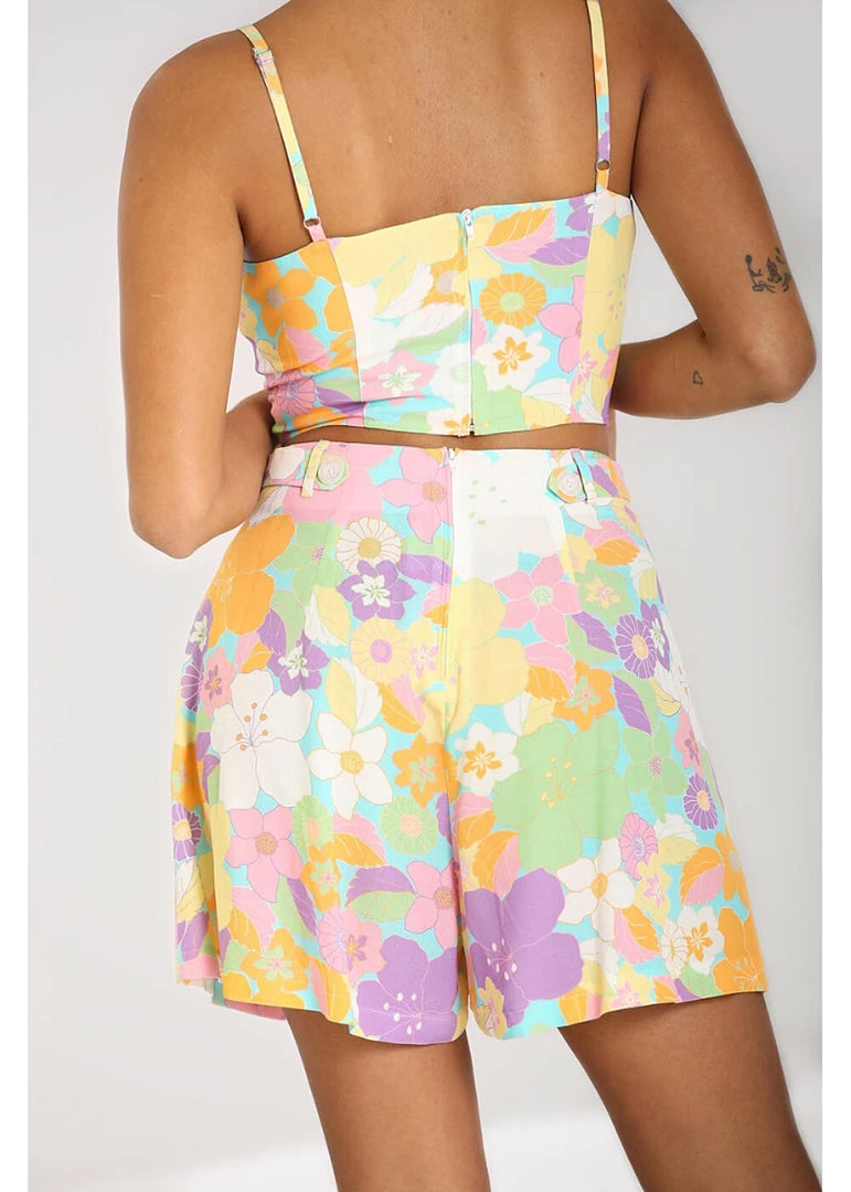 Hell Bunny Florette 60's Shorts In Multi
