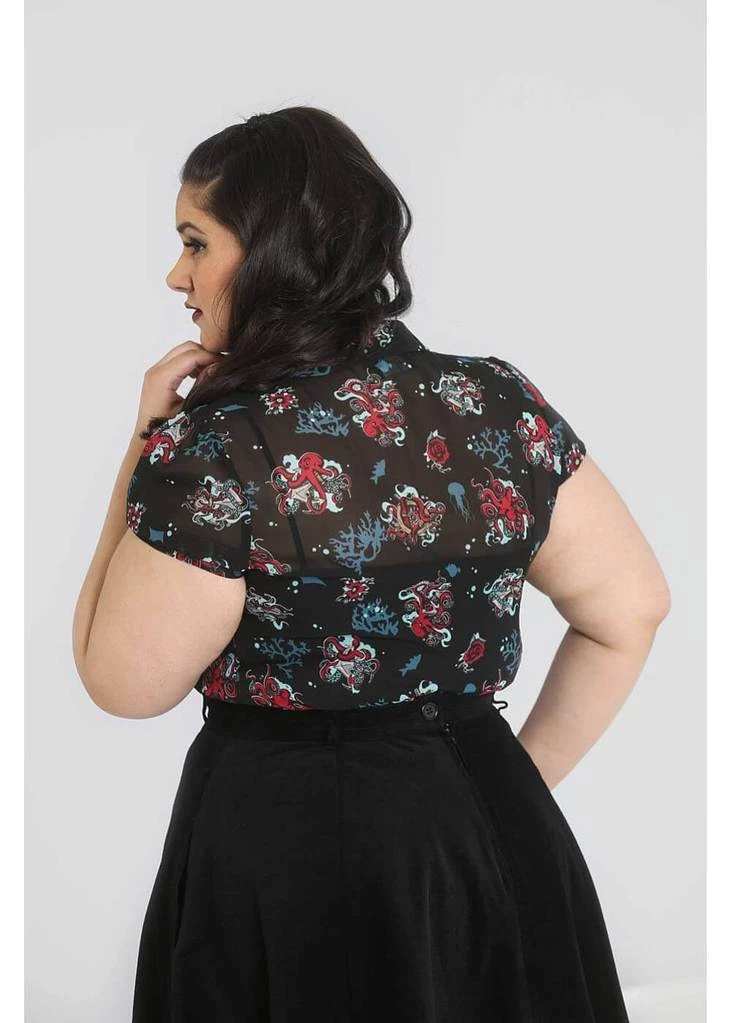 Hell Bunny Poseidon 60's Blouse Black