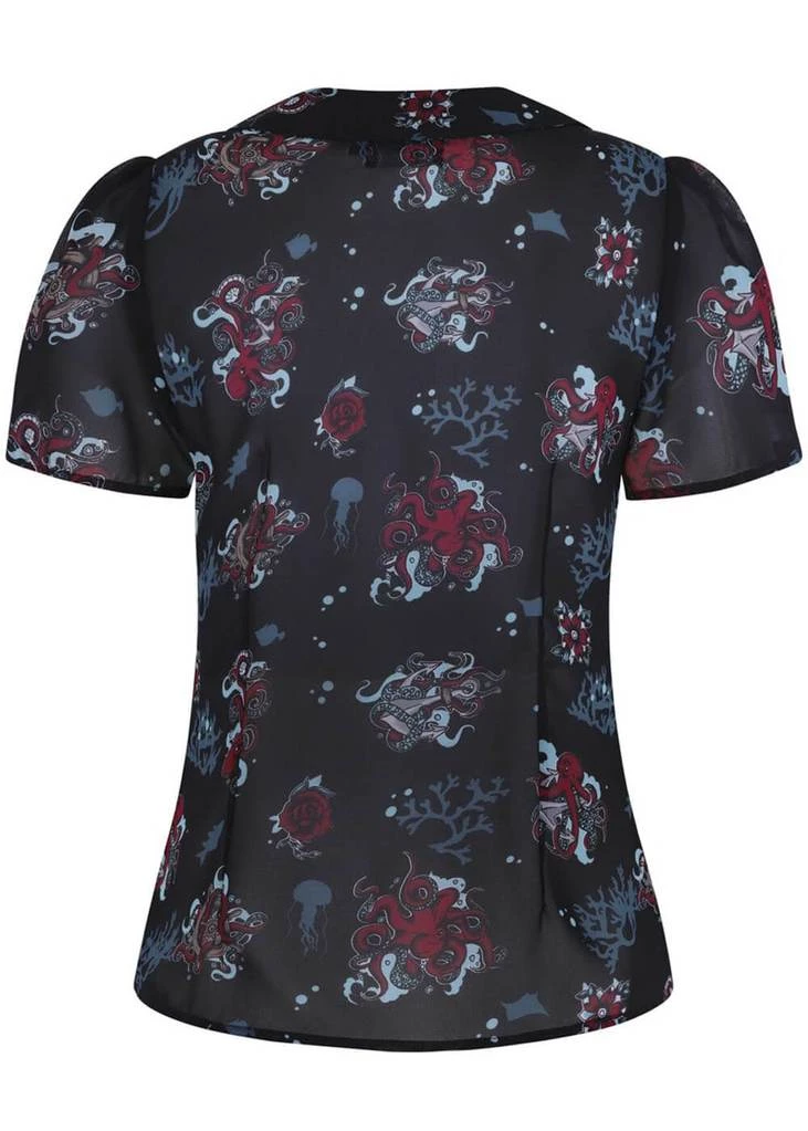 Hell Bunny Poseidon 60's Blouse Black