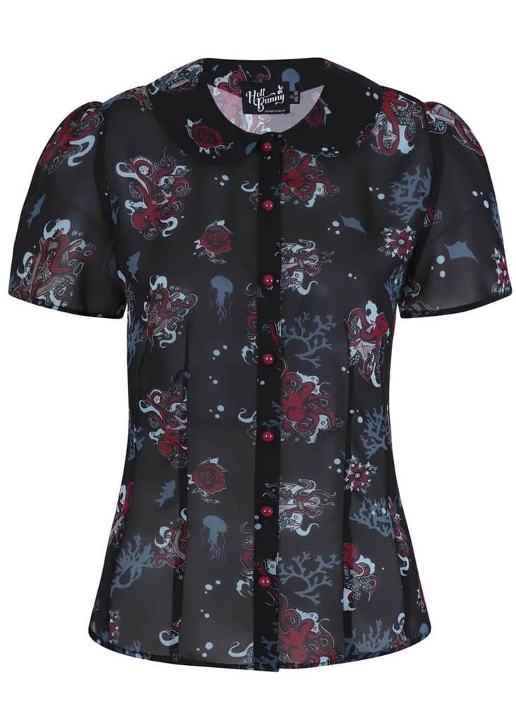 Hell Bunny Poseidon 60's Blouse Black