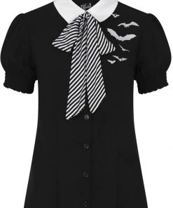 Hell Bunny Trixie Bats Blouse Black