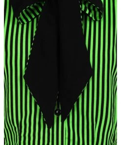 Hell Bunny Humbug 40's Blouse Black Green