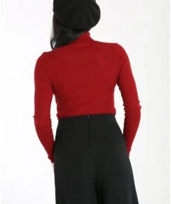 New In Hell Bunny Spiros 60's Jumper Burgundy