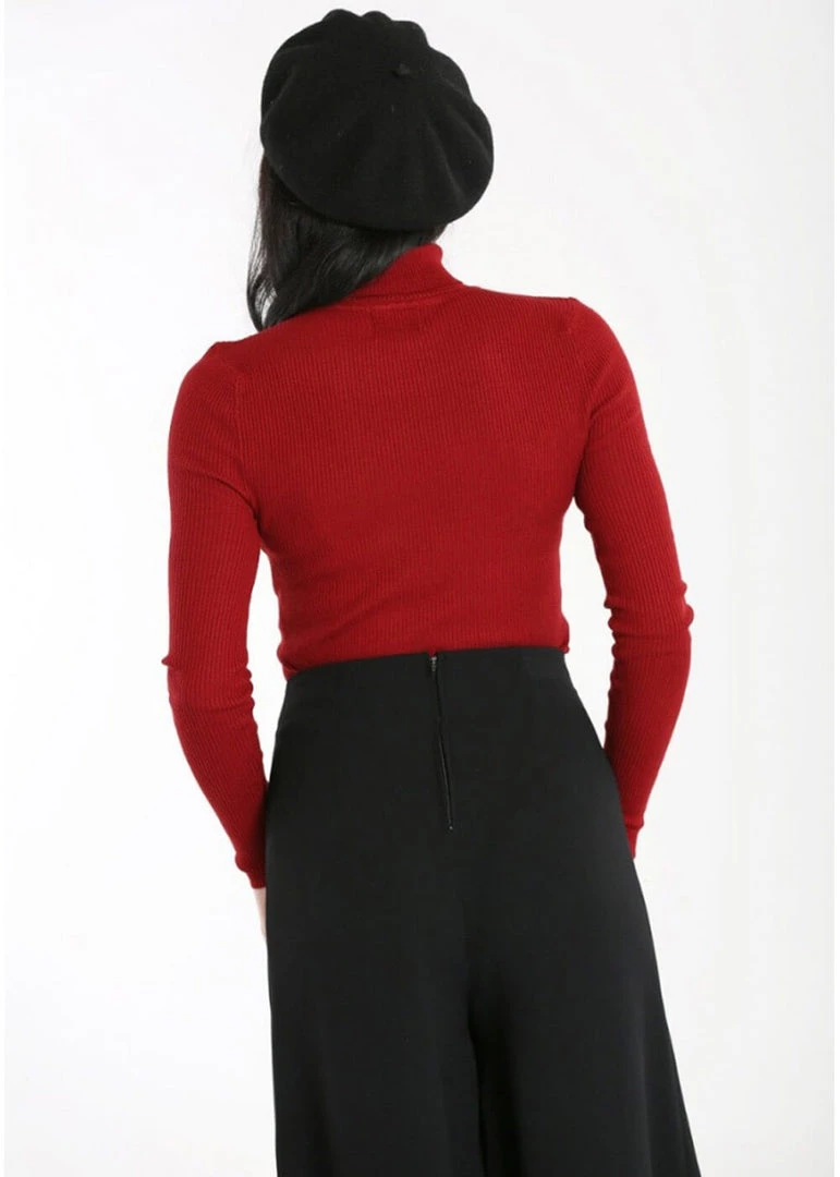 New In Hell Bunny Spiros 60's Jumper Burgundy