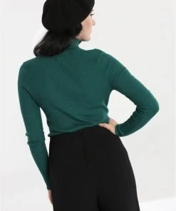 Hell Bunny Spiros 60's Jumper Dark Green