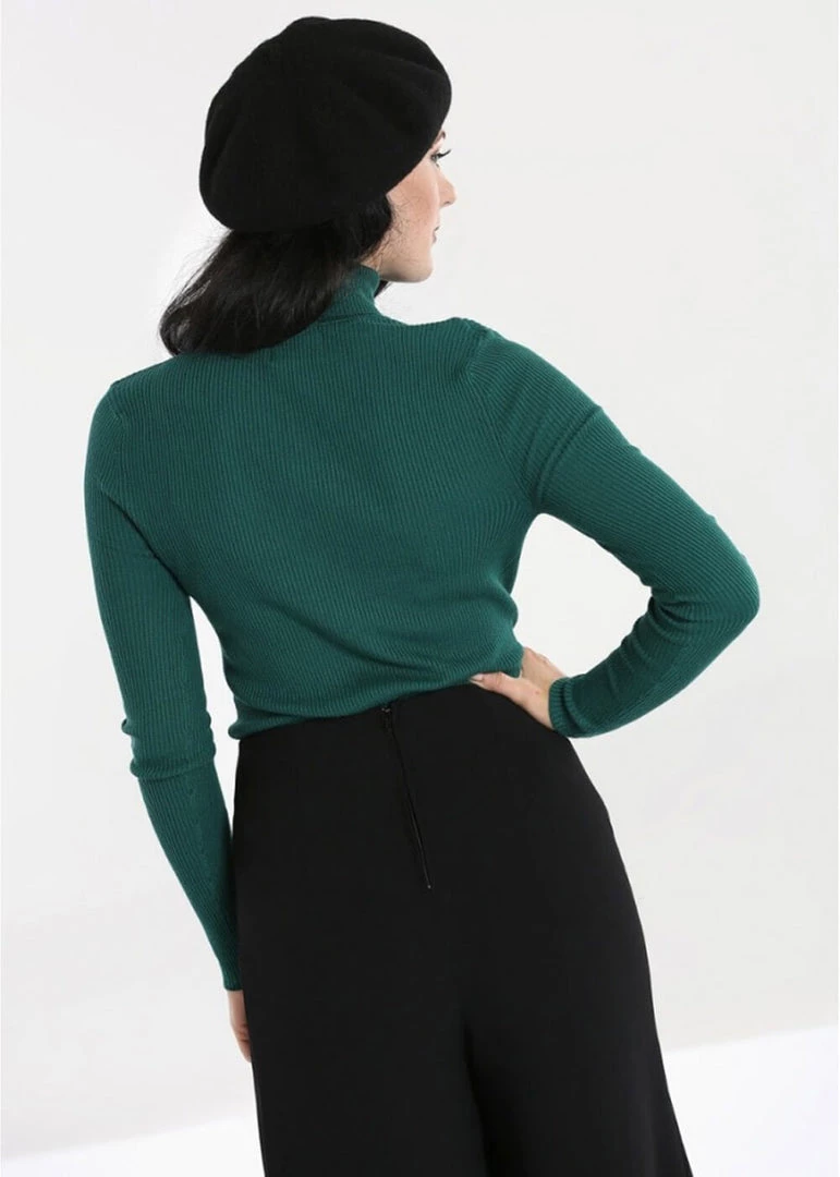 Hell Bunny Spiros 60's Jumper Dark Green
