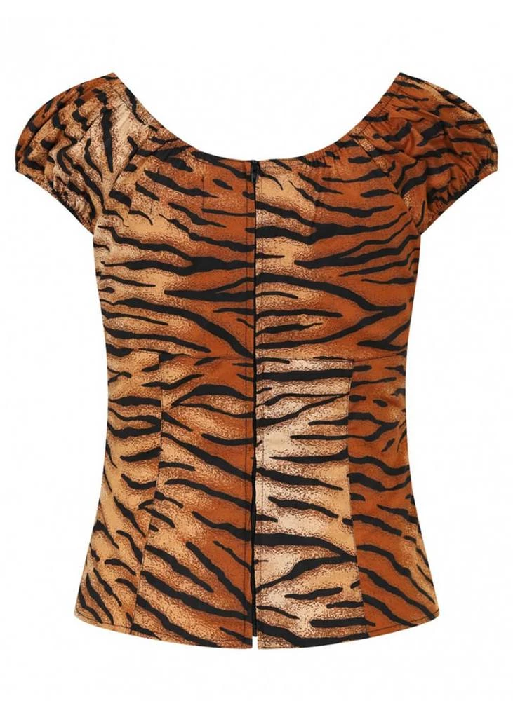 Hell Bunny Tora Tiger 50's Top Brown New In