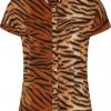Hell Bunny Tora Tiger 40's Shirt Brown New In