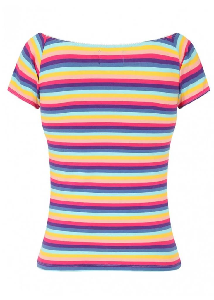 Hell Bunny Harmony Rainbow 50's Top Multi Colour