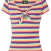 Hell Bunny Harmony Rainbow 50's Top Multi Colour