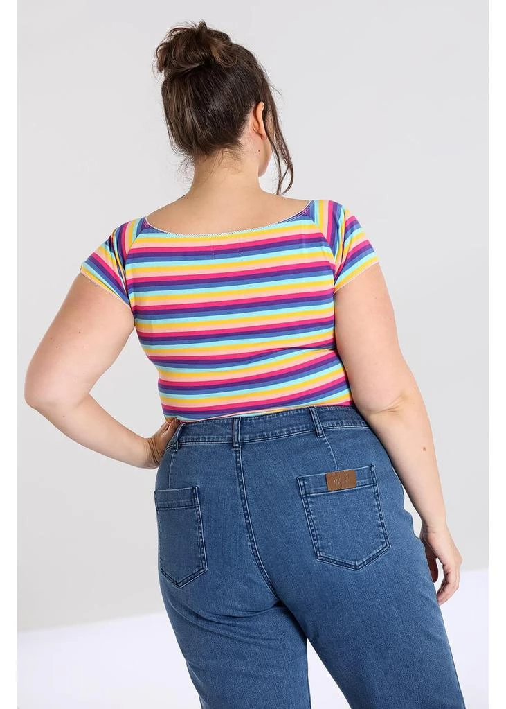 Hell Bunny Harmony Rainbow 50's Top Multi Colour