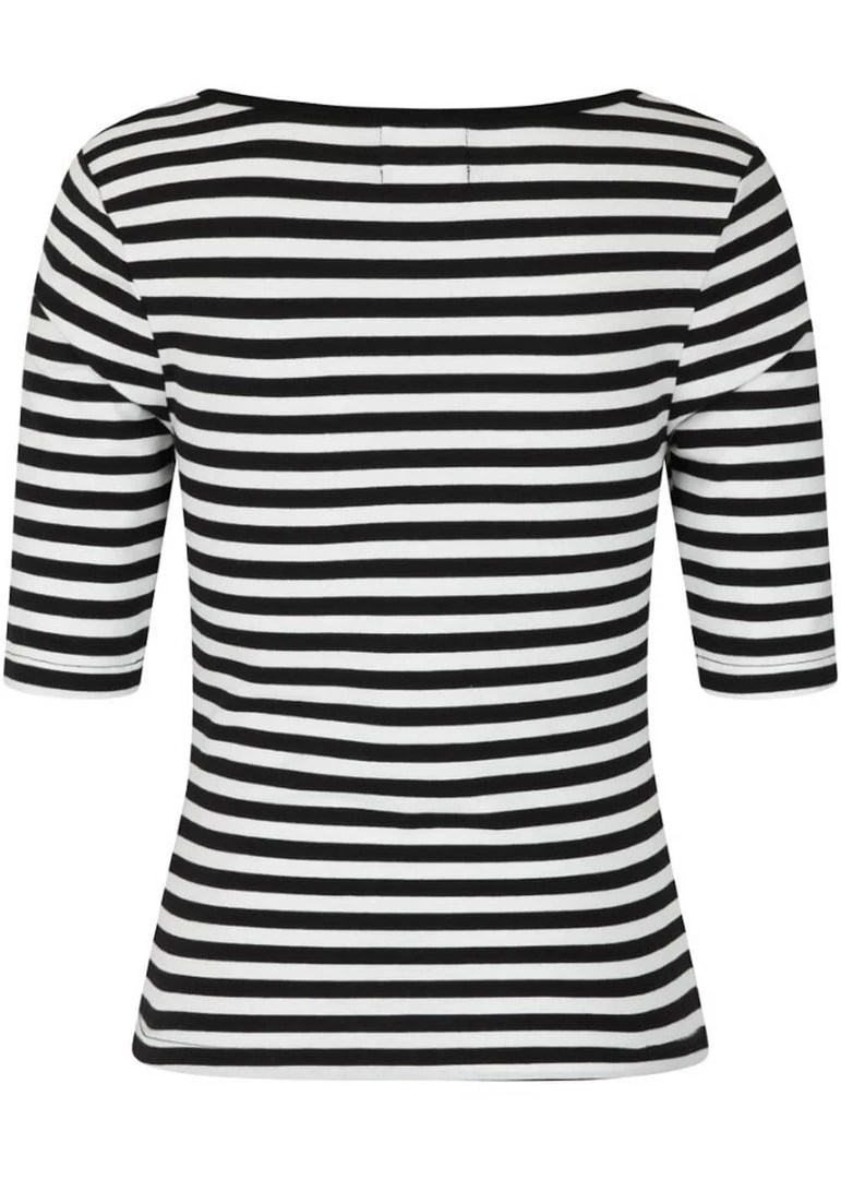 New In Hell Bunny Warlock Striped 60's Top Black White