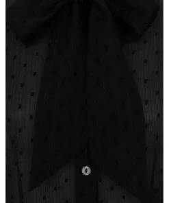 Hell Bunny Frilly Sundae 40's Blouse Black