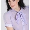 Hell Bunny Frilly Sundae 40's Blouse Lavender New In