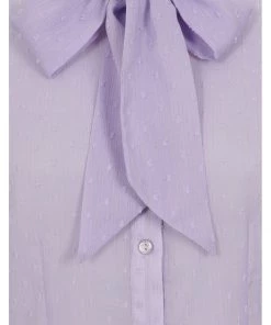 Hell Bunny Frilly Sundae 40's Blouse Lavender New In