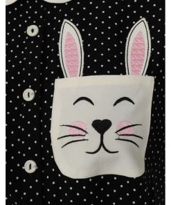 Hell Bunny Miffy Polkadot 40's Blouse Black