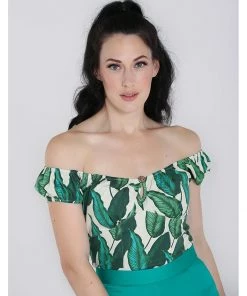 New In Hell Bunny Rainforest 50's Top Ivory