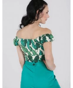 New In Hell Bunny Rainforest 50's Top Ivory