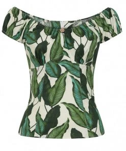 New In Hell Bunny Rainforest 50's Top Ivory