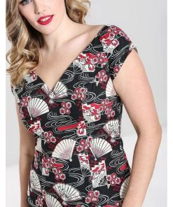 Hell Bunny Lanah Fan 50's Top Black