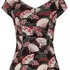 Hell Bunny Lanah Fan 50's Top Black