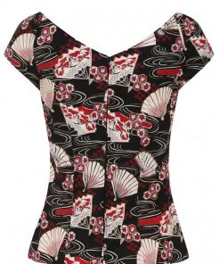 Hell Bunny Lanah Fan 50's Top Black
