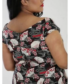 Hell Bunny Lanah Fan 50's Top Black