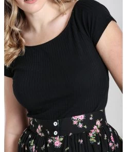 Hell Bunny Kimmie Top Black New In