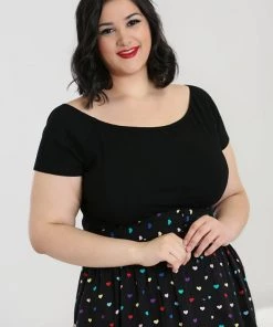 Hell Bunny Kimmie Top Black New In