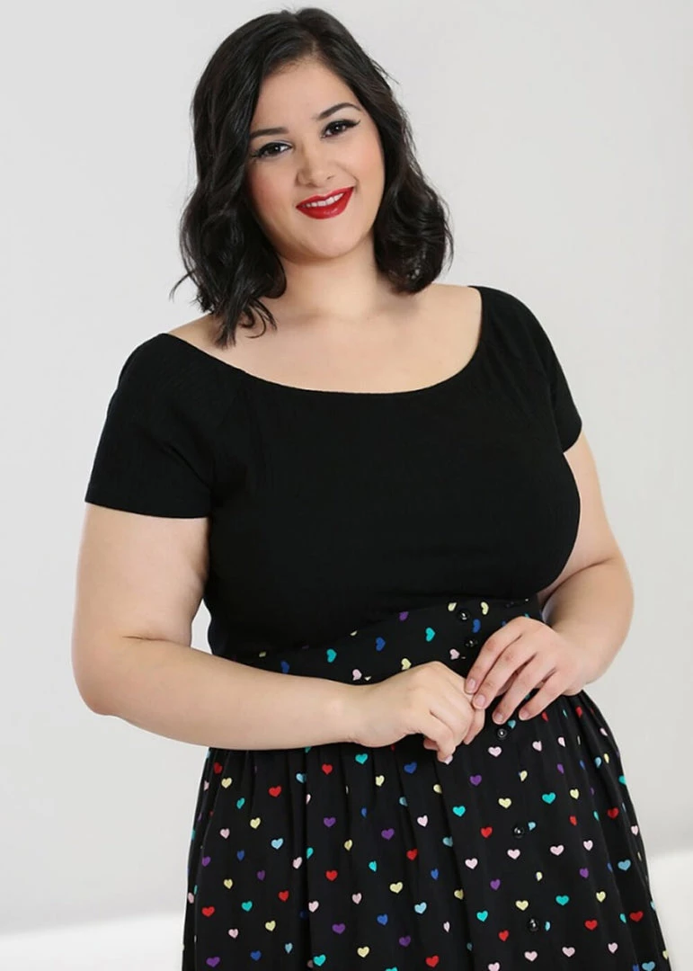 Hell Bunny Kimmie Top Black New In