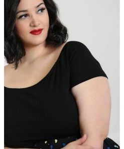 Hell Bunny Kimmie Top Black New In