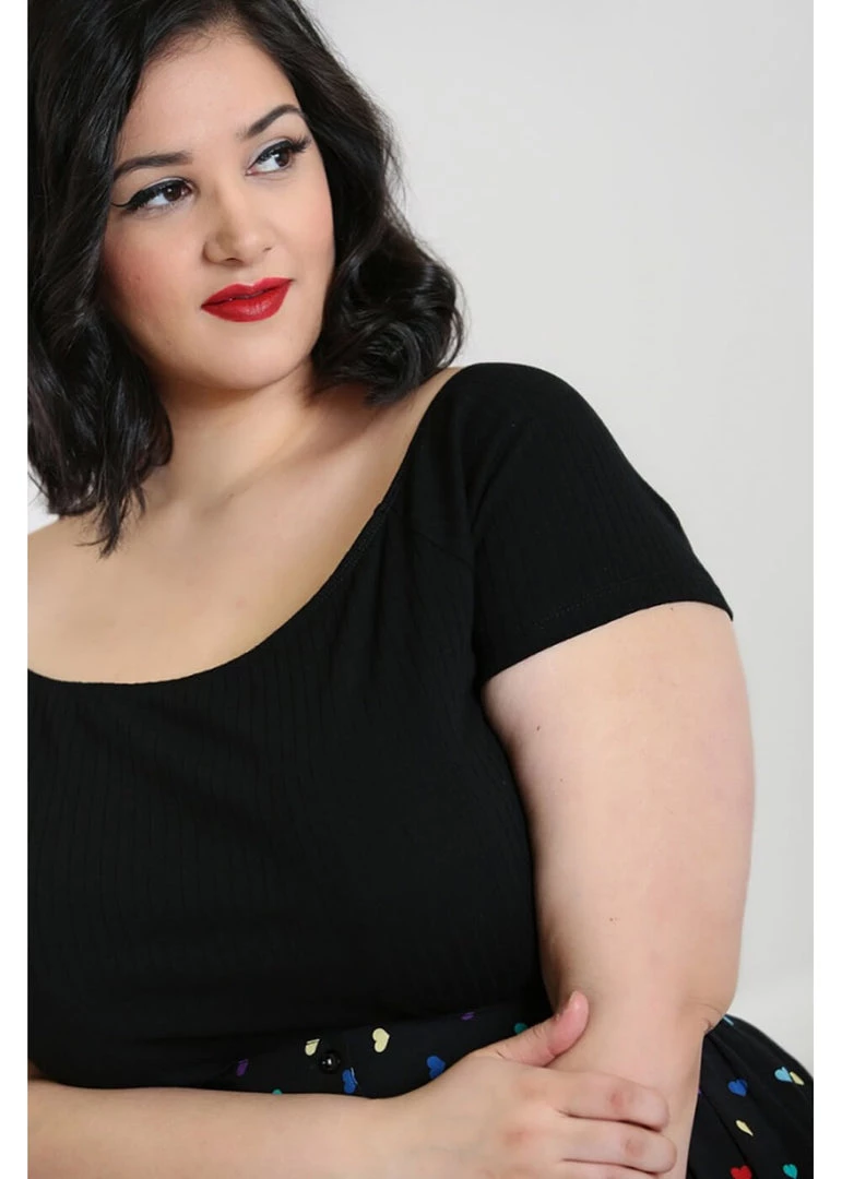 Hell Bunny Kimmie Top Black New In