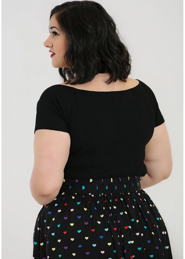 Hell Bunny Kimmie Top Black New In