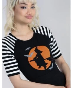 Hell Bunny Fly Away Witch 50's Jumper Black