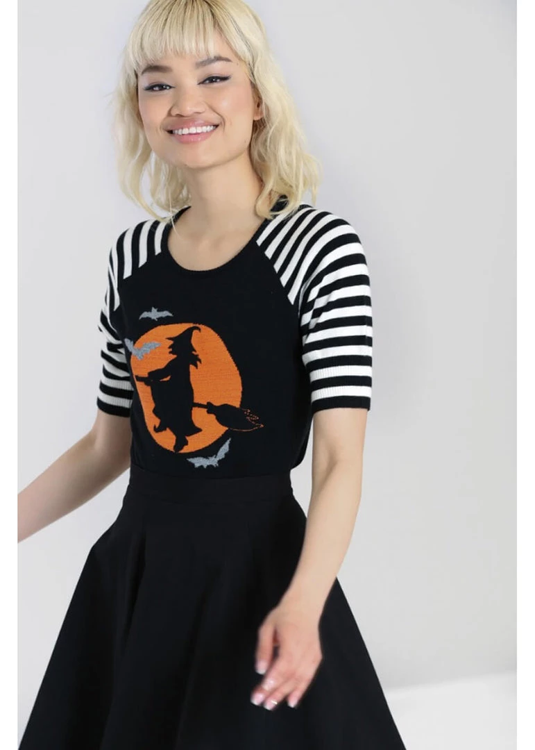 Hell Bunny Fly Away Witch 50's Jumper Black